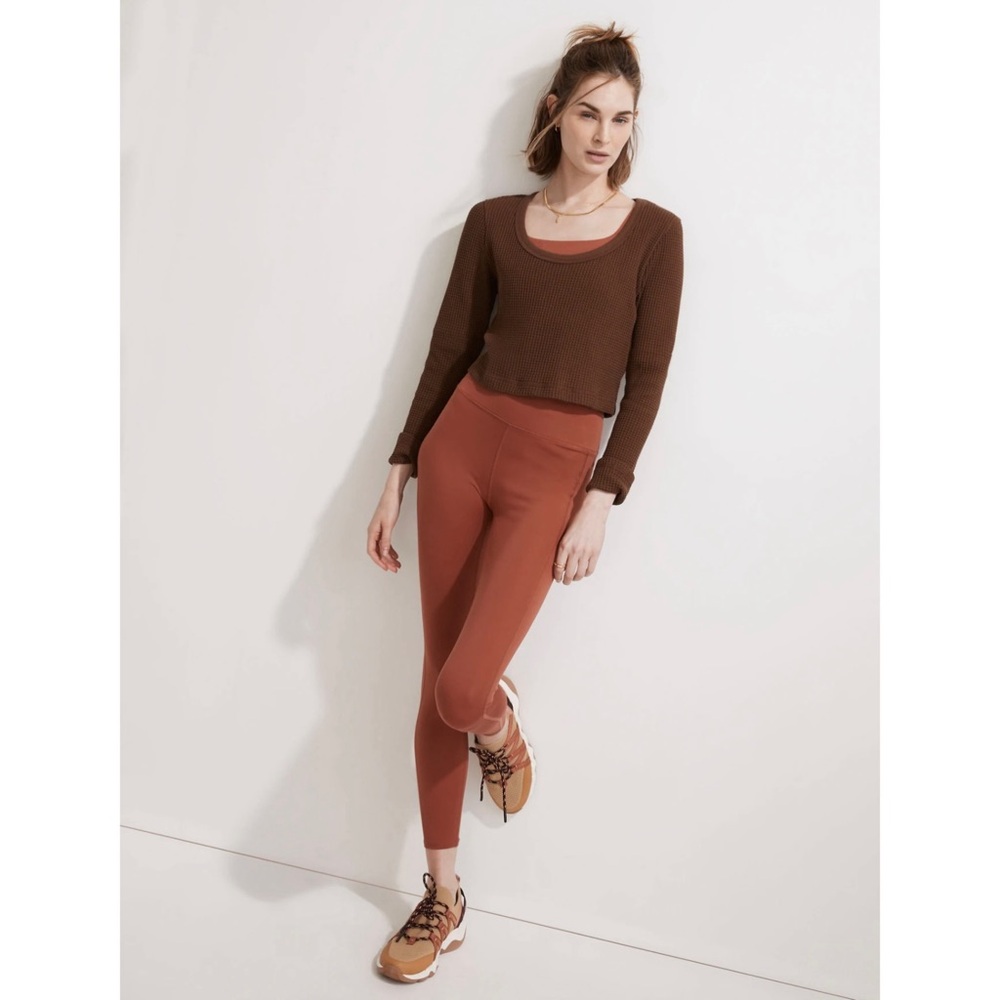 Madewell MWL Waffle Long-Sleeve Crop Tee
